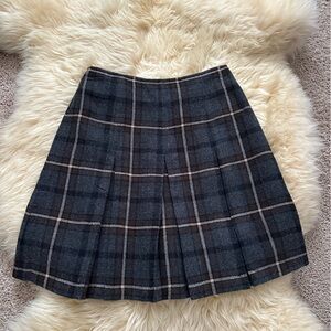 Y2K Express Plaid Mini Skirt in Charcoal, Brown and Cream
